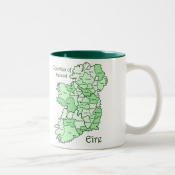 Counties Of Ireland Map Two-tone Coffee Mug by Pot_of_Gold at Zazzle