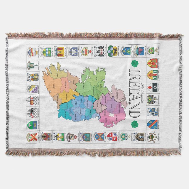 Counties of Ireland Throw lancet Throw Blanket (Front)