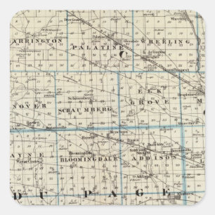 Counties of Kane, Du Page, and nearly all of Cook Square Sticker