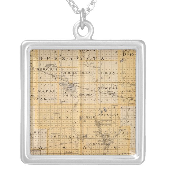 Counties of Pocahontas, Cherokee Silver Plated Necklace (Front)