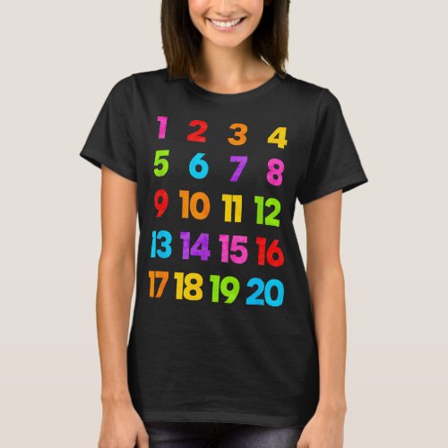 Counting 1 10 Learn to Count Number School Kids Te T_Shirt