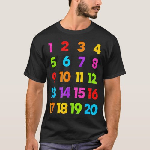Counting 1 10 Learn to Count Number School Kids Te T_Shirt