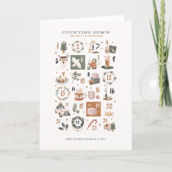 Counting Down The Days To Christmas Advent Card by blush_printables at Zazzle