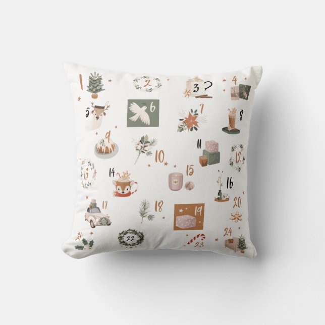 Counting Down To Christmas Decorative Pillow (Front)