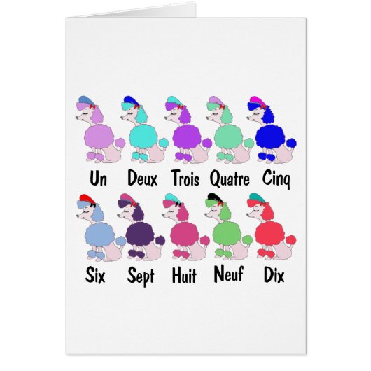 Counting French Poodle Cards (Front)