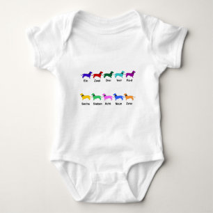 Counting German Dachshunds Baby Bodysuit