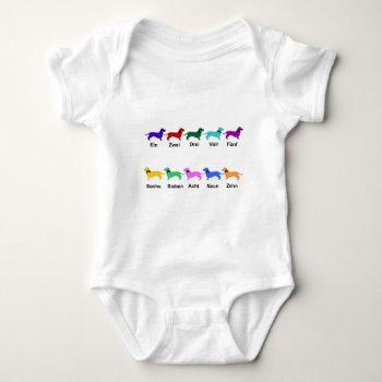 Counting German Dachshunds Baby Bodysuit by nitsupak at Zazzle