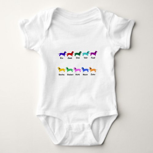 Counting German Dachshunds Baby Bodysuit