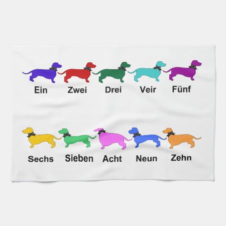 Counting German Dachshunds Kitchen Towel