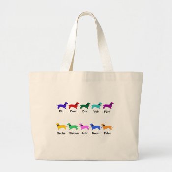 Counting German Dachshunds Large Tote Bag by nitsupak at Zazzle