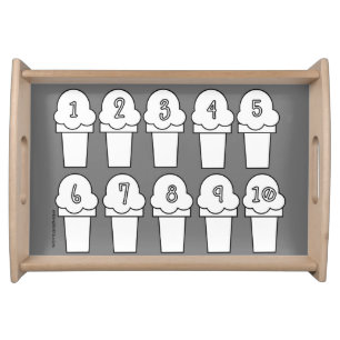 Counting Ice Cream Cones Learning Numbers Serving Tray