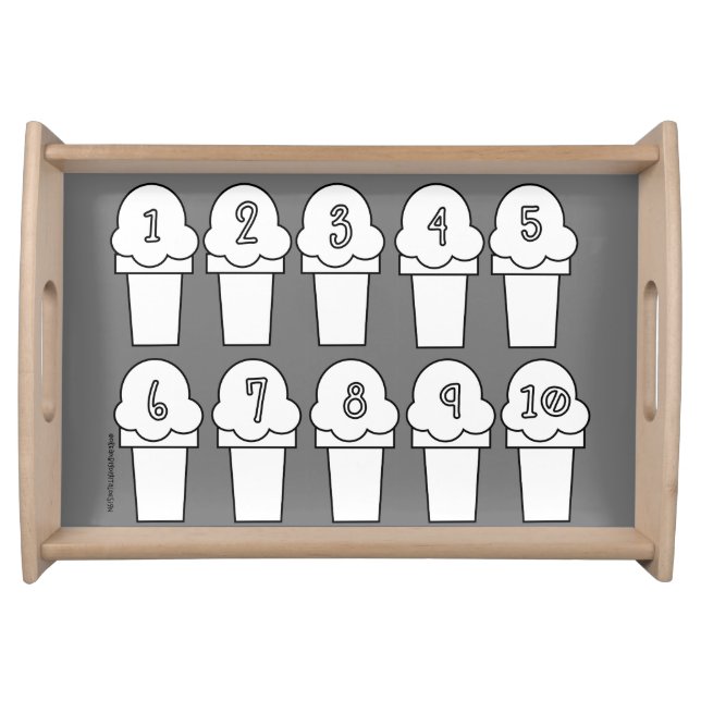 Counting Ice Cream Cones Learning Numbers Serving Tray (Front)
