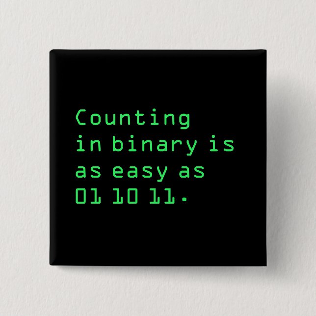 Counting in Binary Button (Front)