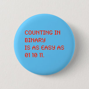 Counting in Binary Pinback Button