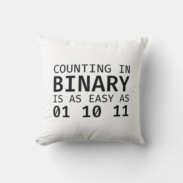 Counting In Binary Throw Pillow (Front)