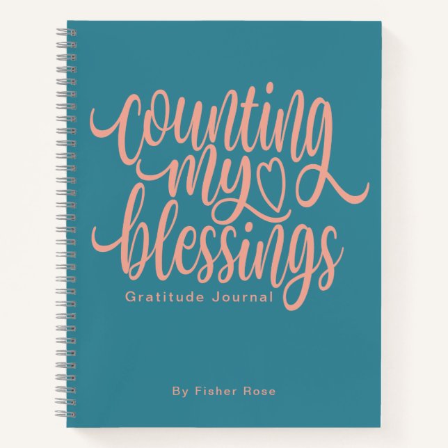 Counting My Blessings Personalized Gratitude Notebook (Front)