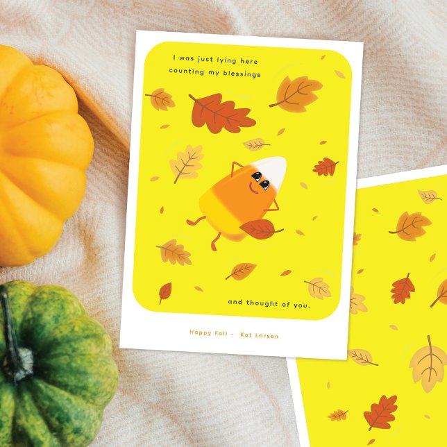 Counting My Blessings | Yellow Candy Corn Fall Holiday Card (Creator Uploaded)
