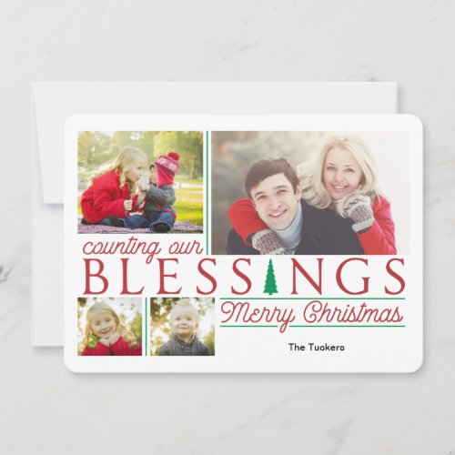 Counting our Blessings Christmas Photo Card