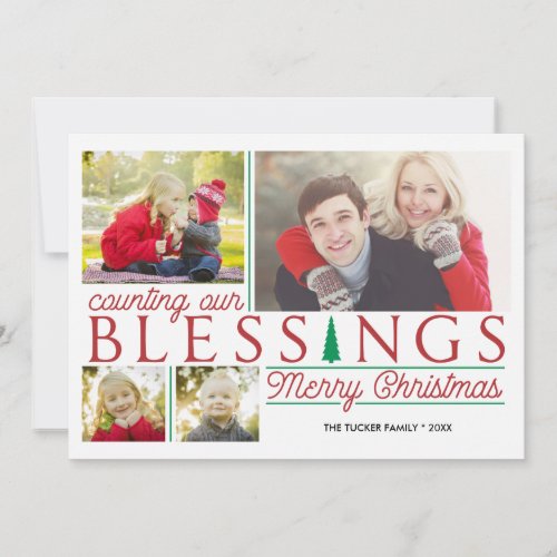Counting our Blessings Christmas Photo Holiday Card