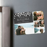 Counting Our Blessings Greenery Photo Collage 4X3 Magnet<br><div class="desc">Counting our blessings Christmas Holiday magnet features photo collage with holiday greenery. The gray can be changed to match your photos by going into "click to customize further".</div>