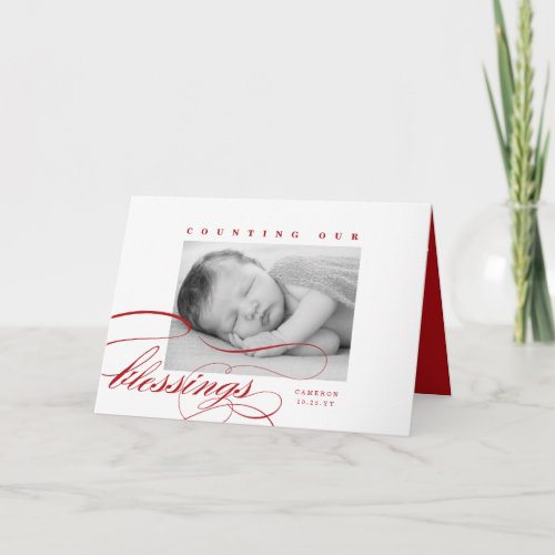 Counting Our Blessings Holiday Birth Announcement