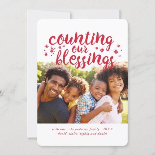 Counting our Blessings Holiday Photo card