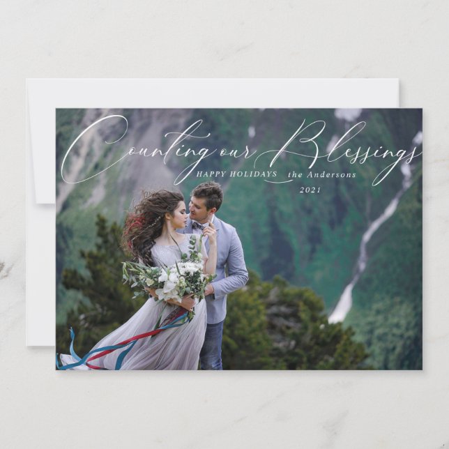 counting our blessings holiday photo card (Front)