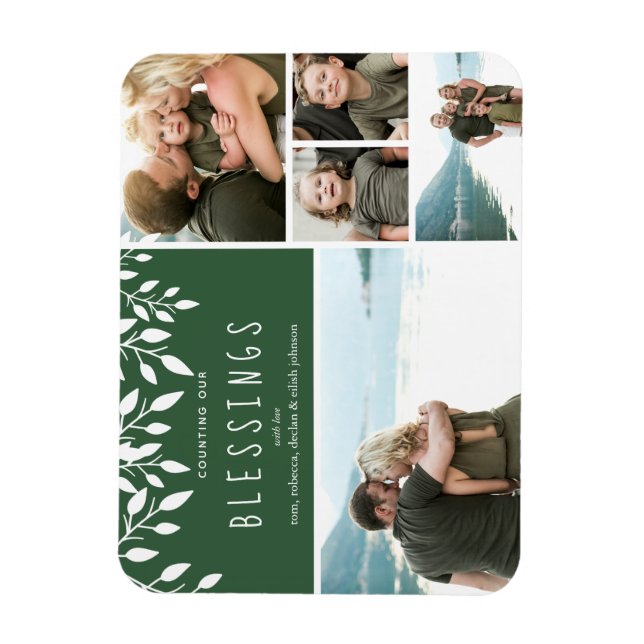 Counting Our Blessings Holiday Photos Magnet (Vertical)