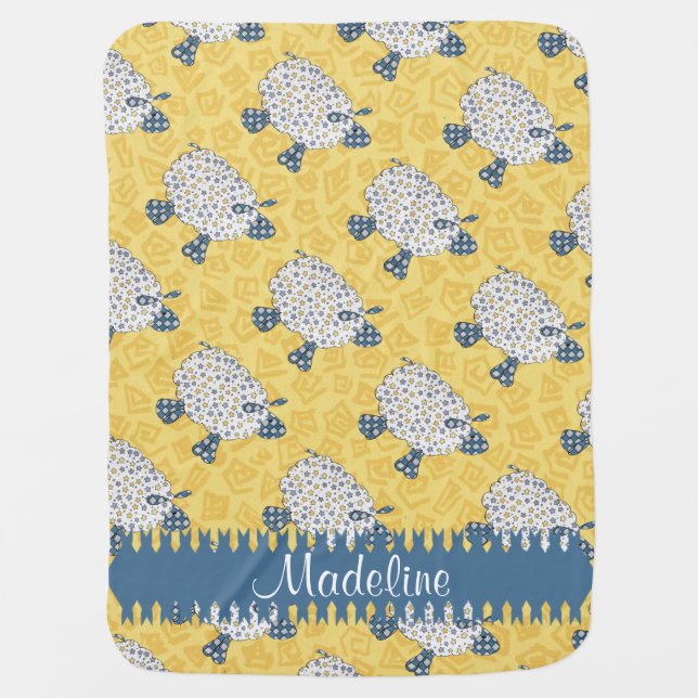 Counting Sheep Baby Blanket (Front)