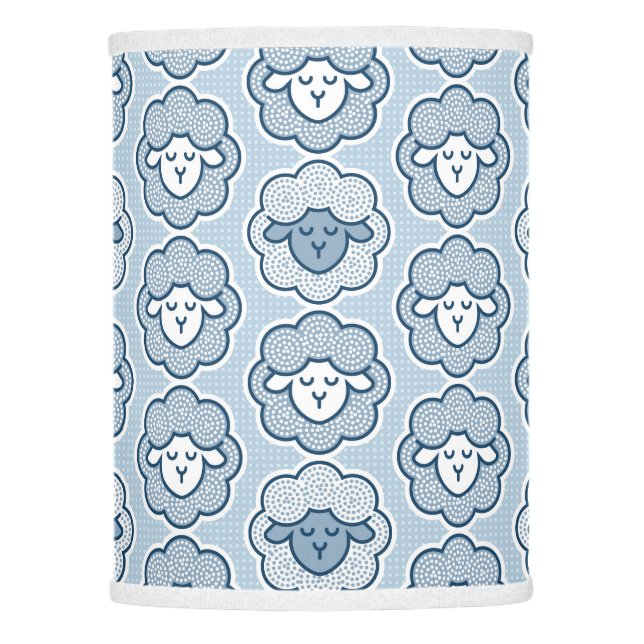 Counting sheep - blue lamp shade (Front)
