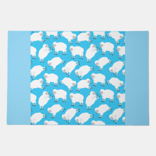 Counting Sheep Blue Nursery Pattern Doormat