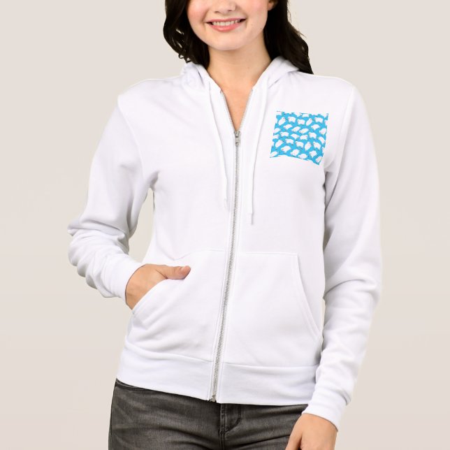 Counting Sheep Blue Nursery Pattern Hoodie (Front)