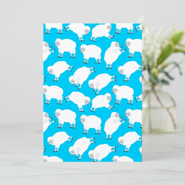 Counting Sheep Blue Nursery Pattern Invitation (Creator Uploaded)