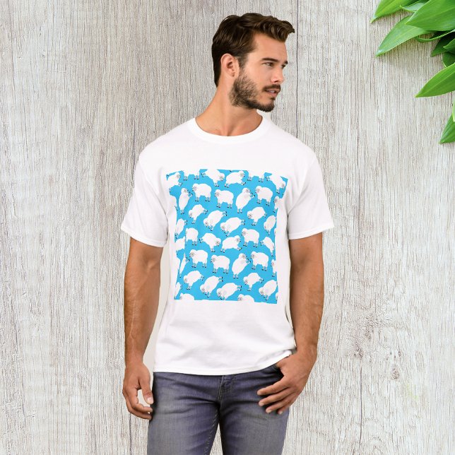 Counting Sheep Blue Nursery Pattern T-Shirt (Creator Uploaded)