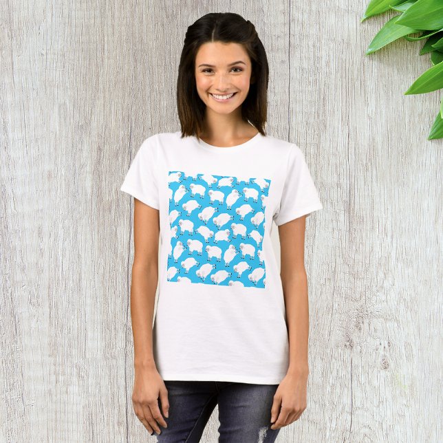Counting Sheep Blue Nursery Pattern T-Shirt (Creator Uploaded)