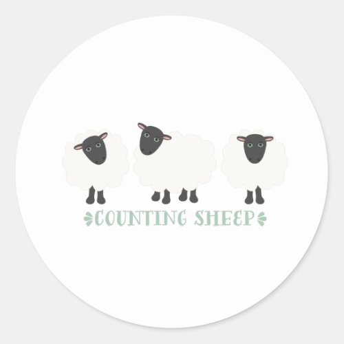 Counting Sheep Classic Round Sticker