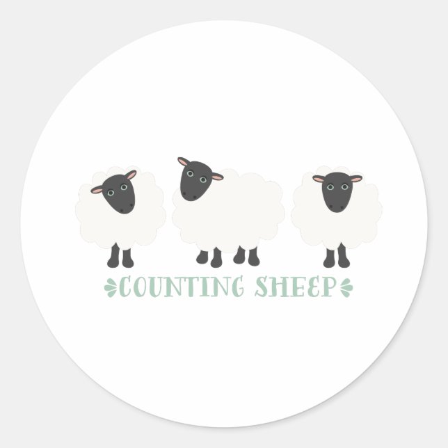 Counting Sheep Classic Round Sticker (Front)