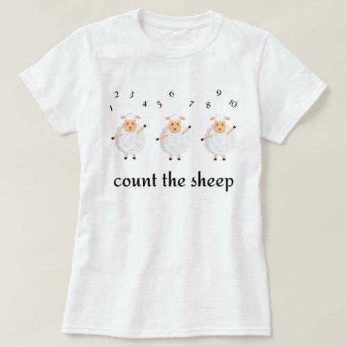 Counting Sheep cute funny sheep   T_Shirt