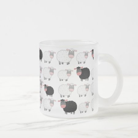 Counting Sheep Frosted Glass Coffee Mug
