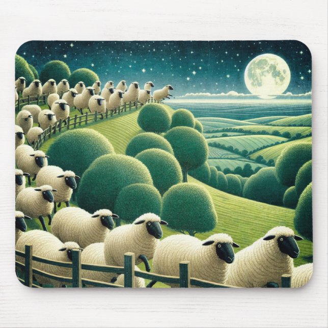 Counting Sheep Mouse Pad (Front)
