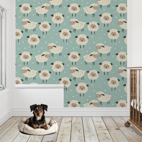 Counting Sheep Nursery Childs room Wallpaper