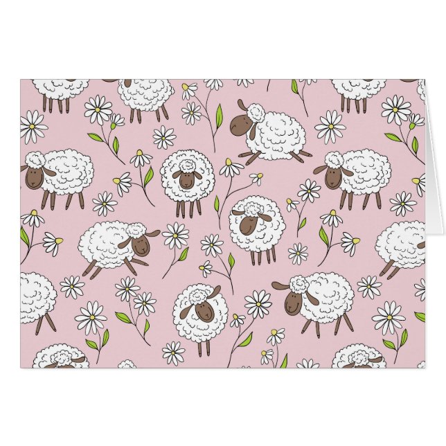 Counting sheep on cotton candy pink (Front Horizontal)