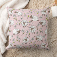 Counting sheep on cotton candy pink