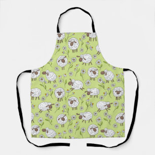 Counting sheep on honney dew green apron