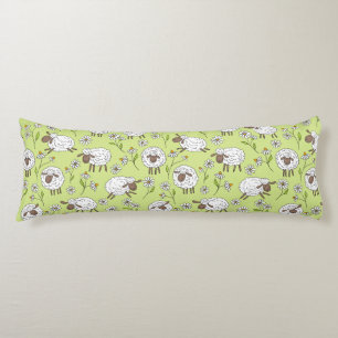 Counting sheep on honney dew green body pillow