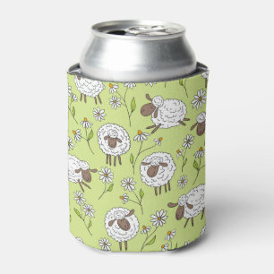 Counting sheep on honney dew green can cooler