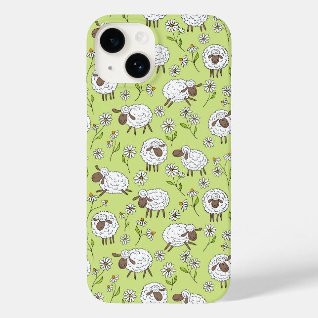 Counting sheep on honney dew green Case-Mate iPhone case (Back)
