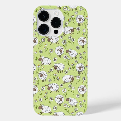 Counting sheep on honney dew green iPhone 14 pro max case