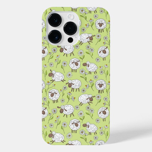 Counting sheep on honney dew green iPhone case (Back)