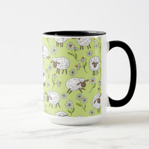 Counting sheep on honney dew green mug